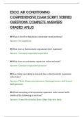 ESCO AIR CONDITIONING&NewLine;COMPREHENSIVE EXAM SCRIPT VERIFIED&NewLine;QUESTIONS COMPLETE ANSWERS&NewLine;GRADED APLUS