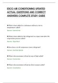 ESCO AIR CONDITIONING UPDATED&NewLine;ACTUAL QUESTIONS AND CORRECT&NewLine;ANSWERS COMPLETE STUDY GUIDE