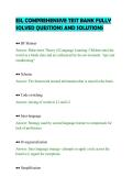 ESL COMPREHENSIVE TEST BANK FULLY&NewLine;SOLVED QUESTIONS AND SOLUTIONS&NewLine;