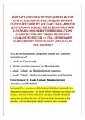 AMPP NACE CORROSION TECHNOLOGIST EXAM TEST BANK ACTUAL 2026&sol;2027 PRACTICEQUESTIONS AND STUDY GUIDE COMPLETE ACCURATE EXAM APPROVED QUESTIONS AND CORRECT DETAILED ANSWERS WITH RATIONALES &lpar;100&percnt;CORRECT VERIFIED SOLUTIONS&rpar; CURRENTLY UPDATED VERSION 2026 EDITI
