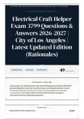 Electrical Craft Helper Exam 3799 Questions & Answers 2026-2027 City of Los Angeles Latest Updated Edition &lpar;Rationales&rpar;