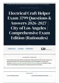 Electrical Craft Helper Exam 3799 Questions & Answers 2026-2027 City of Los Angeles Comprehensive Exam Edition &lpar;Rationales&rpar;