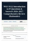 WGU D322 Introduction to IT Questions & Answers 2026-2027 Comprehensive Review &lpar;Rationales&rpar;