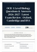 OCR A Level Biology Questions & Answers 2026&sol;2027 Latest Exam Review Oxford&comma; Cambridge and RSA