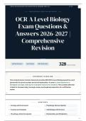 OCR A Level Biology Exam Questions & Answers 2026&sol;2027 Comprehensive Revision