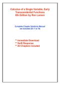 Calculus of a Single Variable Early Transcendental Functions 8th Edition Solutions &vert; Ron Larson &vert; 2026&sol;2027
