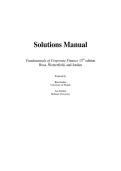 Fundamentals Corporate Finance 13th Ed Ch 1-27 Solutions