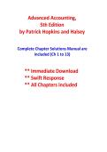 Advanced Accounting 5th Ed Patrick E&period; Hopkins Solutions Manual