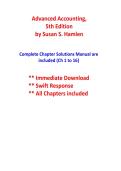 Advanced Accounting 5th Edition Solutions Manual &vert; Susan S&period; Hamlen &vert; 2026&sol;2027