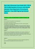 Basic Code Enforcement Exam Guide 2026 &vert; TEEX & &NewLine;TDLR Verified Questions & Answers with Detailed &NewLine;Rationales Texas Department of Licensing and &NewLine;Regulation &vert; Texas A&M Engineering Extension &NewLine;Service 