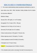 BSN 315 HESI PHARMACOLOGY V1 &vert; 2026&sol;2027 NIGHTINGALE NURSING REVIEW&comma; PRACTICE QUESTIONS AND ANSWERS