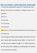 BSN 315 PHARM 2 HESI PRACTICE QUESTIONS &vert; 2026&sol;2027 &vert; COMPREHENSIVE PHARMACOLOGY REVIEW AND ANSWERS