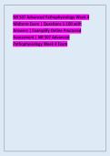 NR 507 Advanced Pathophysiology Week 4 &NewLine;Midterm Exam &vert; Questions 1-100 with &NewLine;Answers &vert; Examplify Online Proctored &NewLine;Assessment &vert; NR 507 Advanced &NewLine;Pathophysiology Week 4 Exam &NewLine;