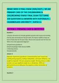 NR602 WEEK 8 FINAL EXAM &lpar;2026&sol;2027&rpar; &sol; NR 602 &NewLine;PRIMARY CARE OF THE CHILDBEARING & &NewLine;CHILDREARING FAMILY FINAL EXAM TEST BANK&colon; &NewLine;100 QUESTIONS & ANSWERS WITH RATIONALES &vert; &NewLine;CHAMBERLAIN UNIVERSITY &vert; RATED A&plus;