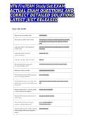 NTN FireTEAM Study Set EXAM ACTUAL EXAM QUESTIONS AND CORRECT DETAILED SOLUTIONS LATEST JUST RELEASED&NewLine;