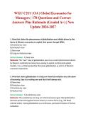 WGU C211 &vert; OA &vert; Global Economics for Managers &vert; 178 Questions and Correct Answers Plus Rationale &lpar;Graded A&plus;&rpar; &vert; New Update 2026-2027 