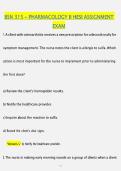 BSN 315 PHARMACOLOGY II HESI ASSIGNMENT EXAM &vert; 2026&sol;2027 &vert; COMPLETE REVIEW&comma; PRACTICE QUESTIONS AND ANSWERS