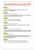 Social Entrepreneurship final exam comprehensive Questions&NewLine;and Answers with 100&percnt; Correct Answers &vert; Latest Version