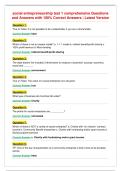social entrepreneurship test 1 comprehensive Questions&NewLine;and Answers with 100&percnt; Correct Answers &vert; Latest Version