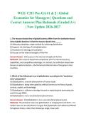 WGU C211 Pre-OA &num;1 & 2 &vert; Global Economics for Managers &vert; Questions and Correct Answers Plus Rationale &lpar;Graded A&plus;&rpar; &vert; New Update 2026-2027 