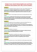 Chapter Exam&colon; South Dakota Health Laws and Rules&NewLine;Questions and Answers with 100&percnt; Correct Answers