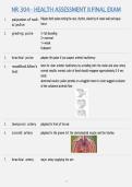 NR304 HEALTH ASSESSMENT II FINAL EXAM &vert; COMPLETE MASTER REVIEW&comma; PRACTICE QUESTIONS AND ANSWERS