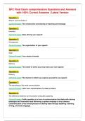 SPC Final Exam comprehensive Questions and Answers&NewLine;with 100&percnt; Correct Answers &vert; Latest Version