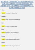 BSN HESI 315 PHARMACOLOGY PRACTICE EXAM V2 &NewLine;EXAM &lpar;2026&rpar; UPDATE VERIFIED QUESTIONS AND &NewLine;ANSWERS WITH 195 CORRECT ANSWERS GRADED A&plus; &NewLine;GUARANTEED SUCCESS&excl;&excl; 
