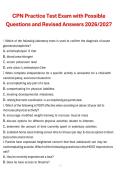 CPN Practice Test Exam&comma; Possible Questions and Revised Answers&comma; 2026&sol;2027 Exam Preparation Material