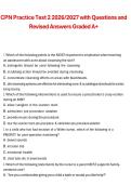 CPN Practice Test 2&comma; Questions and Revised Answers&comma; 2026&sol;2027 Exam Preparation Material