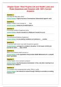 Chapter Exam&colon; West Virginia Life and Health Laws and&NewLine;Rules Questions and Answers with 100&percnt; Correct&NewLine;Answers