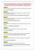 Final - White Collar Crime comprehensive Questions and&NewLine;Answers with 100&percnt; Correct Answers &vert; Latest Version