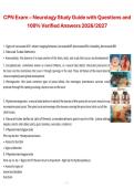 CPN Exam Neurology Study Guide with Questions and Verified Answers&comma; 2026&sol;2027 Exam Preparation Material