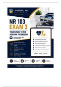 NR 103 Transition to the Nursing Profession Exams 1&ndash;3 &plus; Final &vert; Chamberlain Bundle