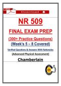 NR 509 Final Exam Prep &lpar;2026&rpar; &ndash; Chamberlain Advanced Physical Assessment &ndash; 300&plus; Practice Questions & Verified Answers &lpar;A&plus; Guarantee&rpar;
