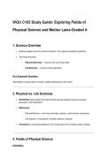 C165 Study Guide Exploring Fields of Physical Science and Motion Laws-Graded A