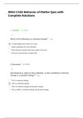 WGU C165 Behavior of Matter Quiz with Complete Solutions