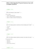 WGU C165 Integrated Physical Sciences Quiz with Complete Solutions