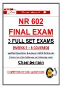 Chamberlain NR 602 Midterm & Final Exam Master Bundle &vert; 6 full exam sets &vert; Guarantee Pass