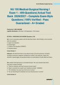 NU 155 Medical-Surgical Nursing I Exam 1 &ndash; 400-Questions&vert; Actual Test Bank  2026&sol;2027 &ndash; Complete Exam-Style Questions &vert; 100&percnt; Verified &ndash; Pass Guaranteed &ndash; A&plus; Graded