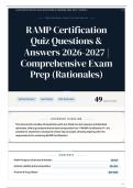 RAMP Certification Quiz Questions & Answers 2026-2027 Comprehensive Exam Prep &lpar;Rationales&rpar;