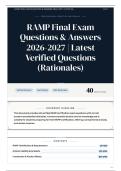 RAMP Final Exam Questions & Answers 2026-2027 Latest Verified Questions &lpar;Rationales&rpar;