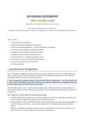 AP Human Geography Unit 2 Study Guide&colon; Population and Migration Patterns and Processes