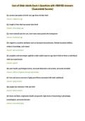 Care of Older Adults Exam 1 Questions with VERIFIED Answers&NewLine;&lpar;Guaranteed Success&rpar;