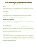 Care of Older Adults Exam Questions with VERIFIED Answers&NewLine;&lpar;Guaranteed Success&rpar;