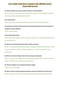 Care of Older Adults Exam  Questions with VERIFIED Answers&NewLine;&lpar;Guaranteed Success&rpar;