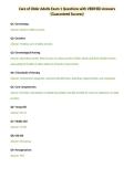 Care of Older Adults Exam  Questions with VERIFIED Answers&NewLine;&lpar;Guaranteed Success&rpar;