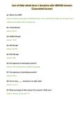 Care of Older Adults Exam Questions with VERIFIED Answers&NewLine;&lpar;Guaranteed Success&rpar;