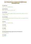 Care of Older Adults Exam  Questions with VERIFIED Answers&NewLine;&lpar;Guaranteed Success&rpar;