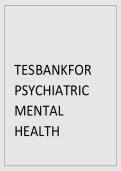 Test Bank for Psychiatric Mental Health Nursing 8th Edition by Videbeck Complete Questions and Answers Study Guide for Nursing Students Preparing for Mental Health Assessment Therapeutic Communication Psychiatric Disorders Psychopharmacology Clinical Judg